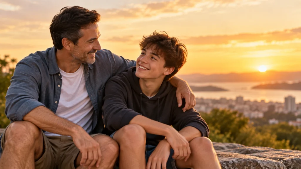 National Sons Day 2025 – Father and Son Father and teenage son sharing a happy moment together on National Sons Day 2025