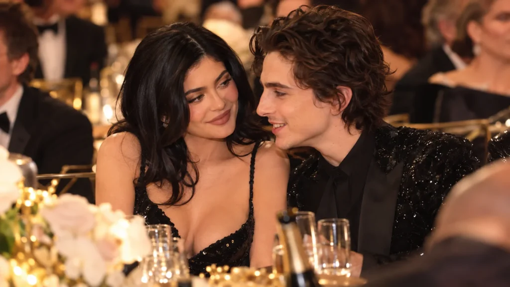 Kylie Jenner and Timothée Chalamet at Awards Ceremony Kylie Jenner and Timothée Chalamet sitting together at a Hollywood awards ceremony